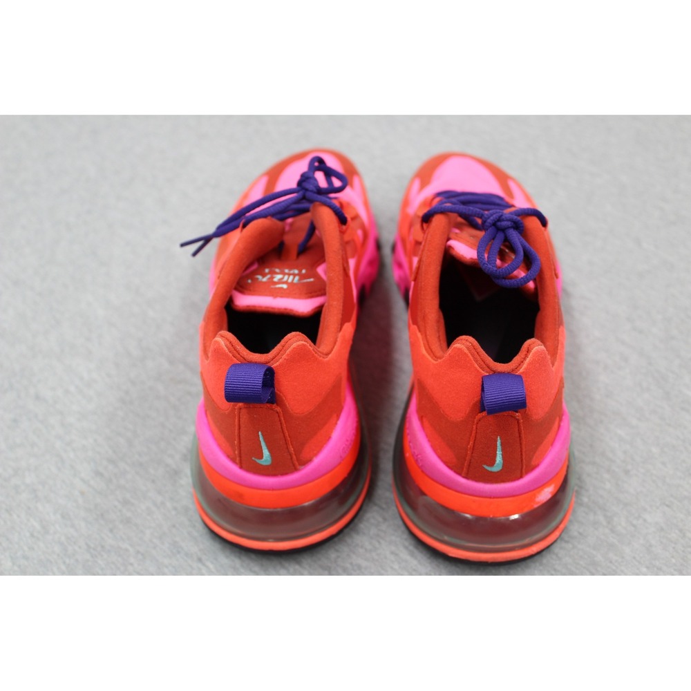 Nike Shoes Mens 9.5 Red Pink Air Max 270 React AT6174-600 Sneakers Low Top - Picture 4 of 10